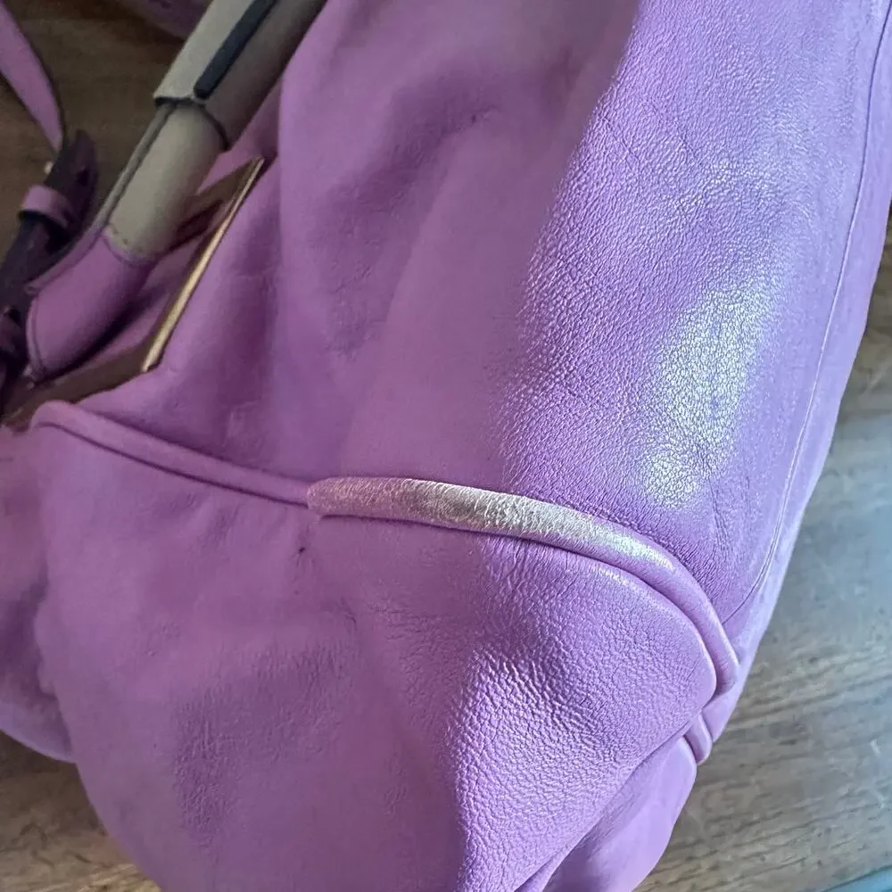 Vintage Chloe Ethel Purple Leather 2 Way Satchel